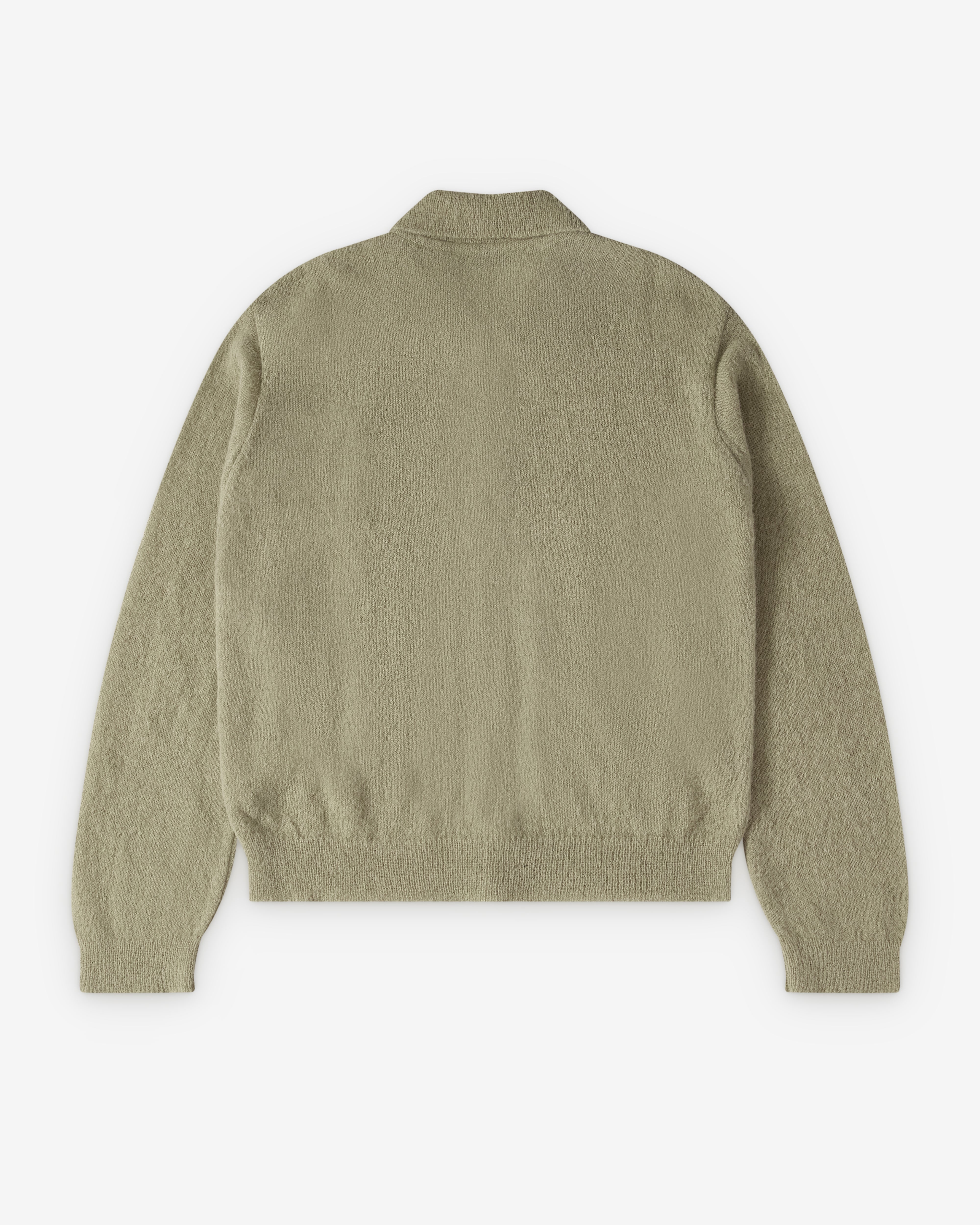 Our Legacy: Men's Evening Polo (Soft Sage Fuzzy Alpaca) | DSMNY E-SHOP