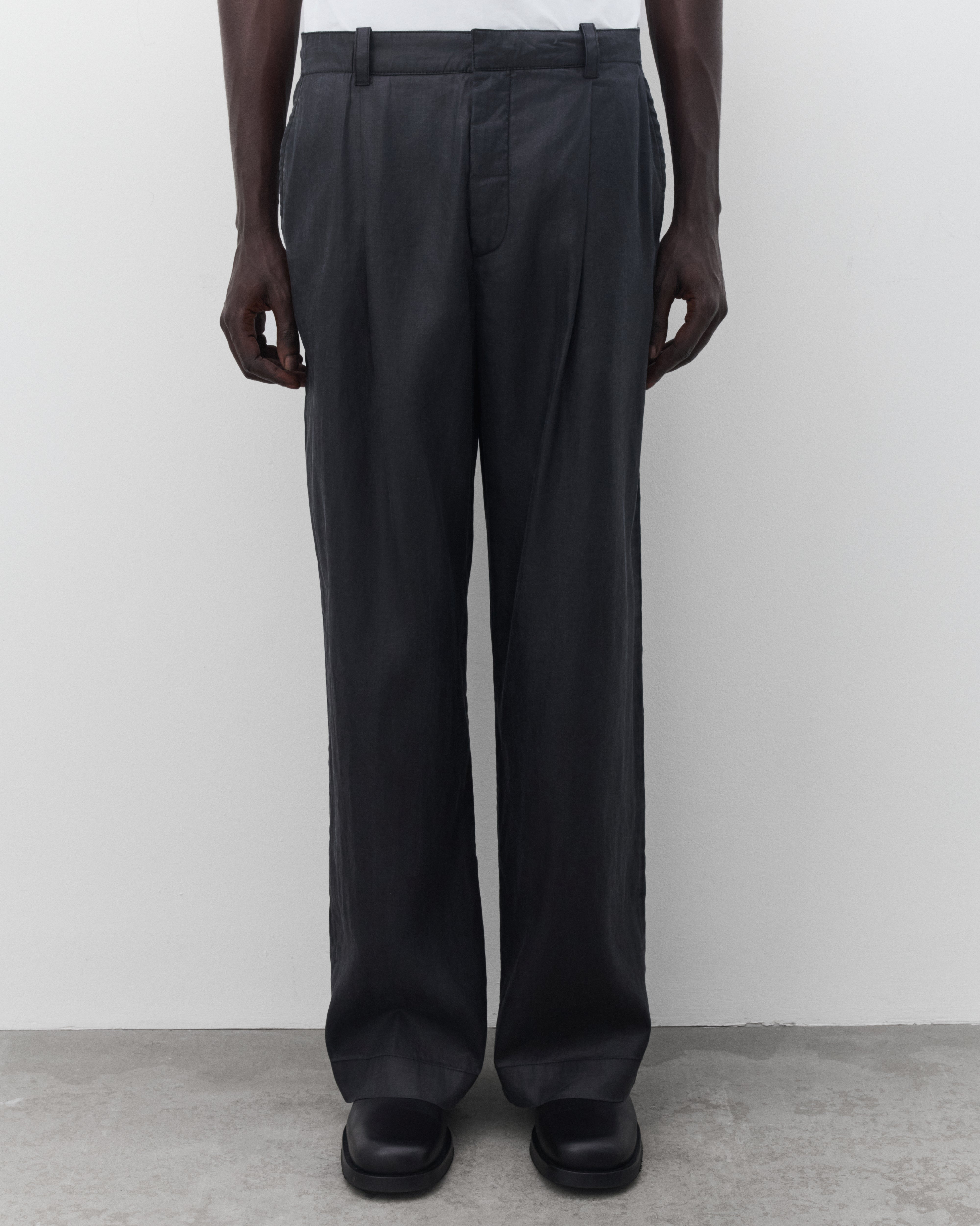 Our Legacy: Men's Still Chino (Lacquer Black Mirror Tencel