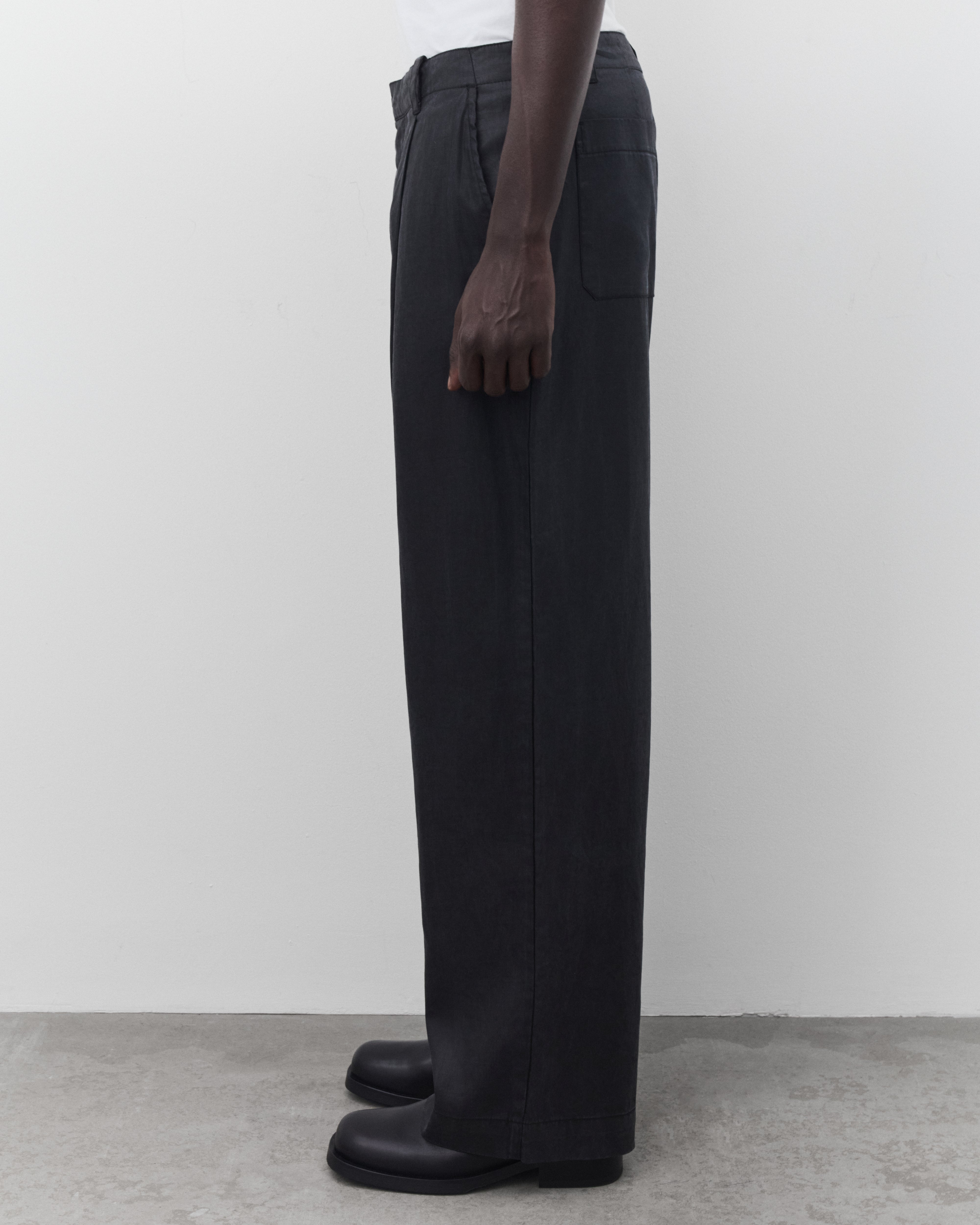 Our Legacy: Men's Still Chino (Lacquer Black Mirror Tencel