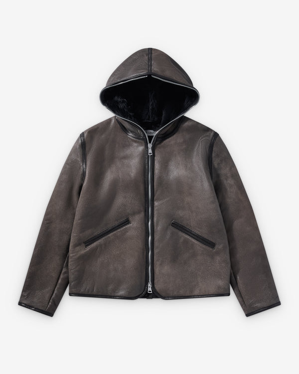 Our Legacy - Men's Full Zip Jacket - (Smoky Black Dry Shearling)
