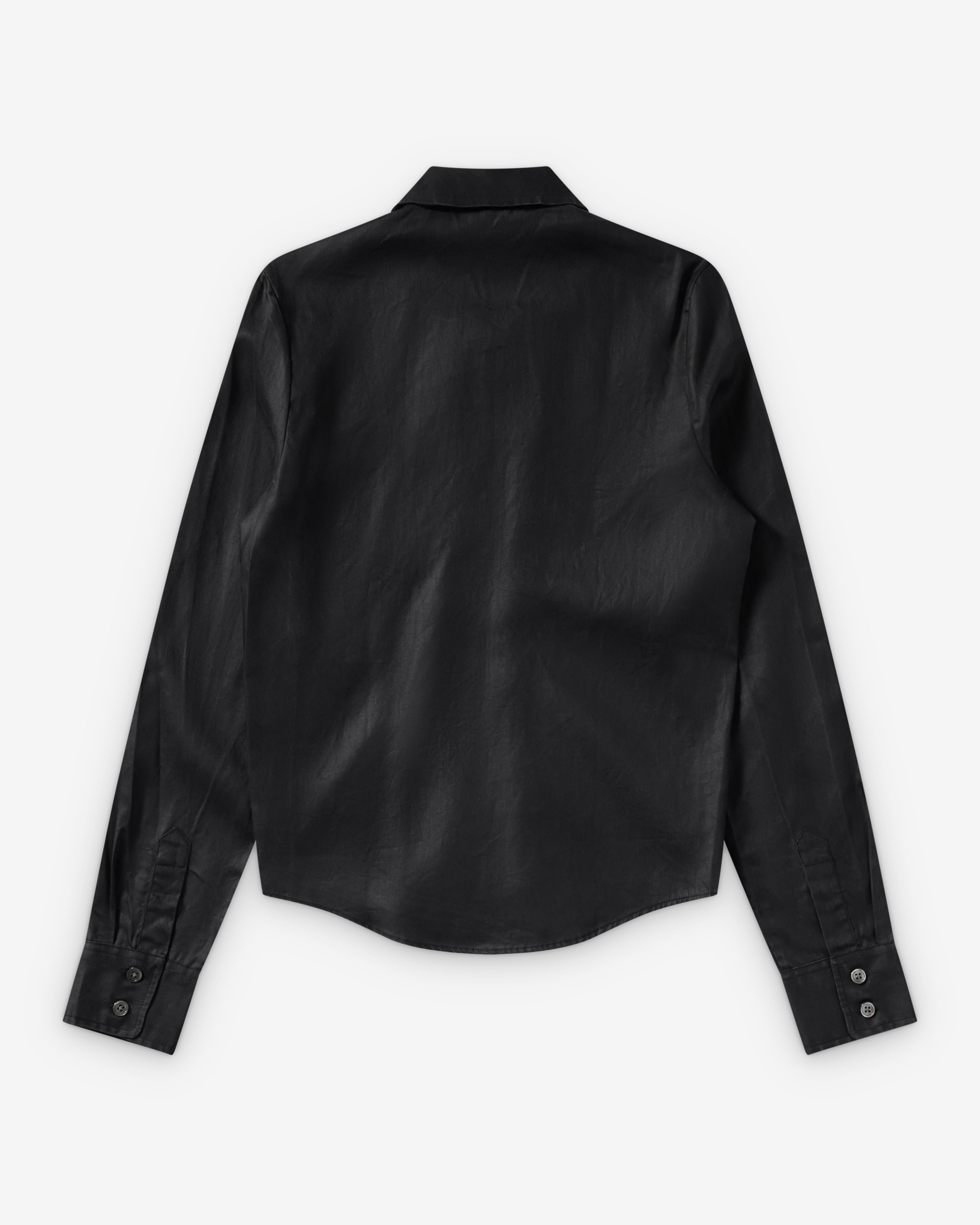 Our Legacy: Women's Slim Zip Shirt (Lacquer Black Mirror Tencel