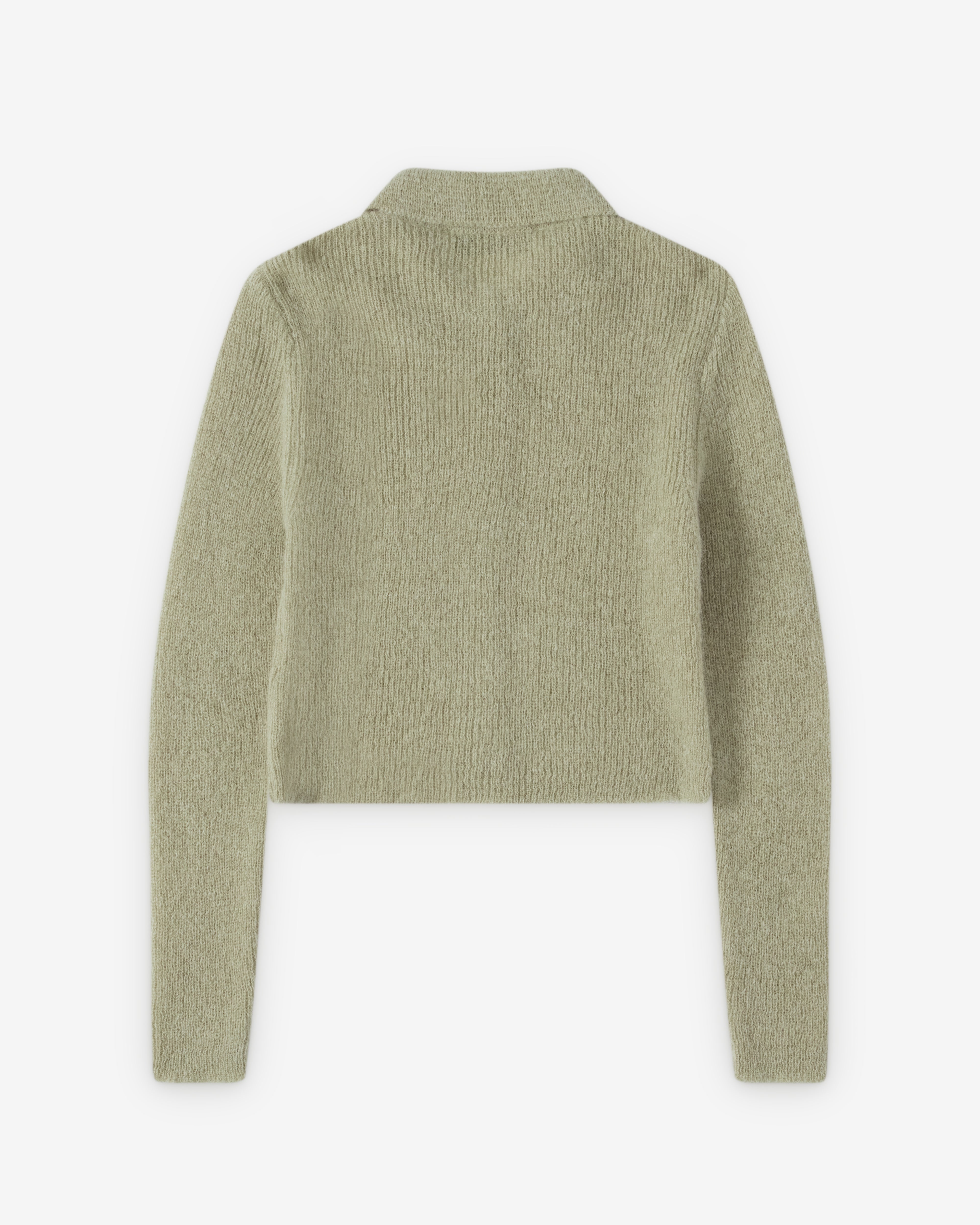 Our Legacy: Women's Mazzy Polo (Soft Sage Fuzzy Alpaca) | DSMNY E-SHOP