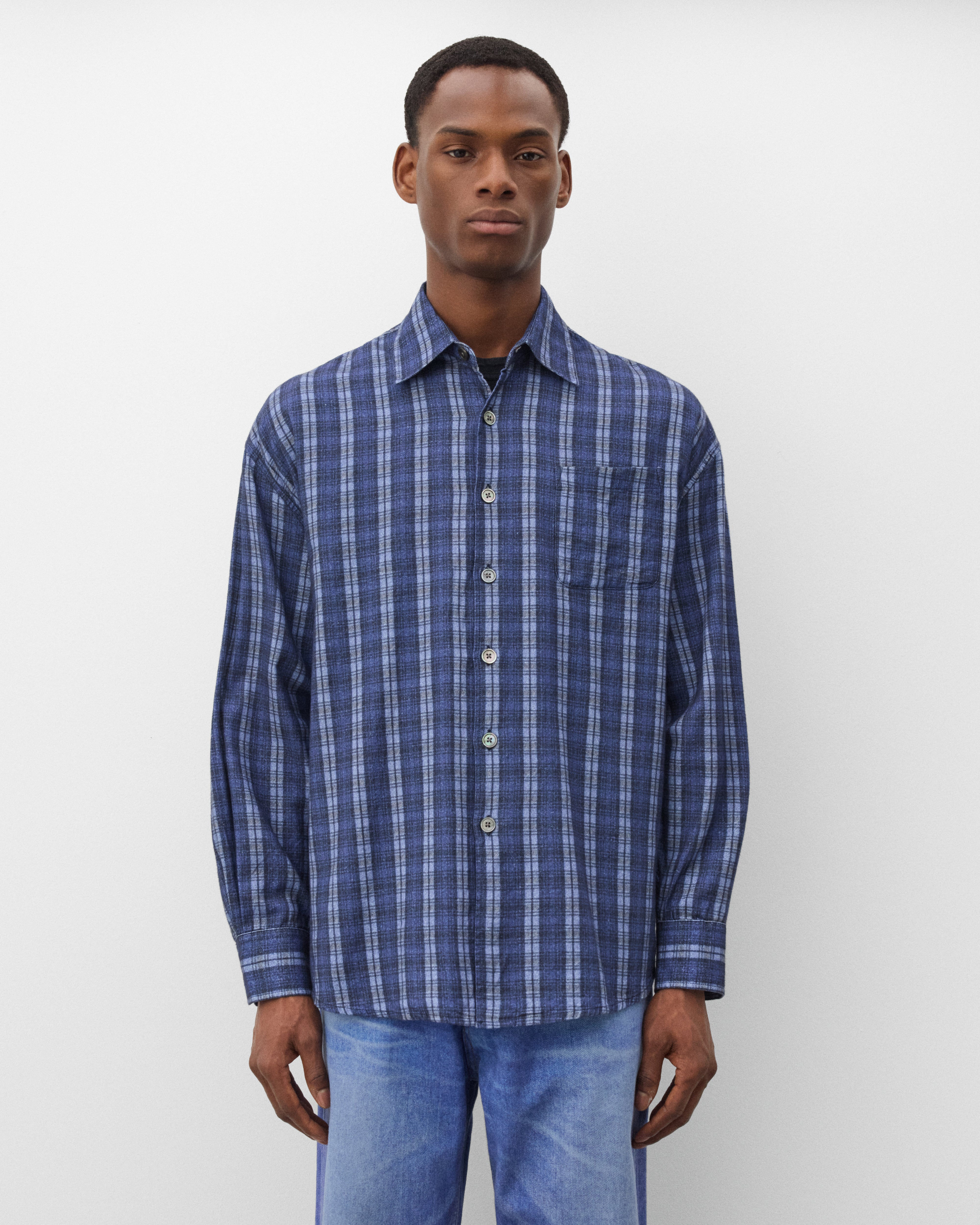 Our Legacy: Men's Borrowed Shirt (Check Please Print) | DSMNY E-SHOP