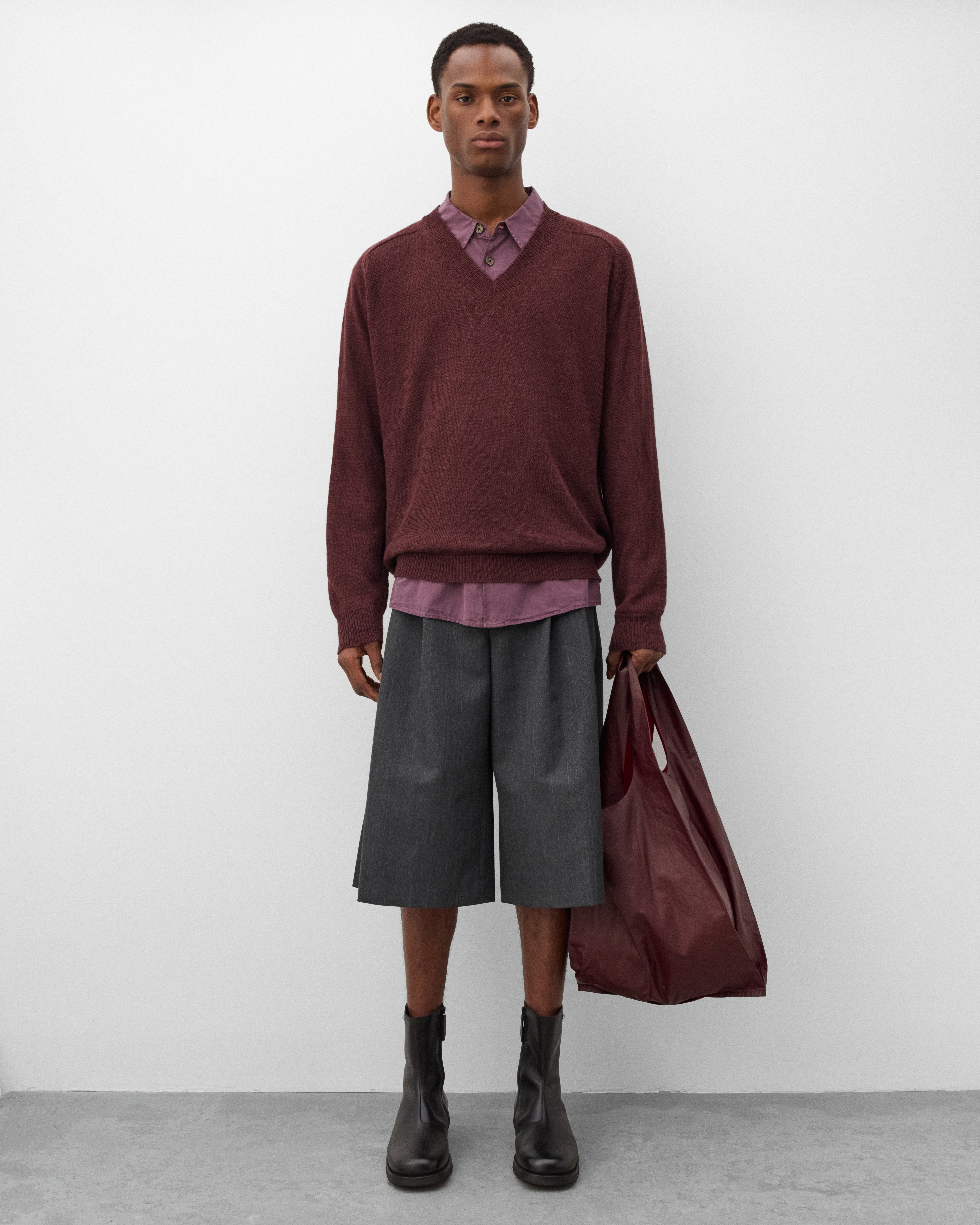 Our Legacy: Men's Rue V-Neck (Cabernet) | DSMNY E-SHOP