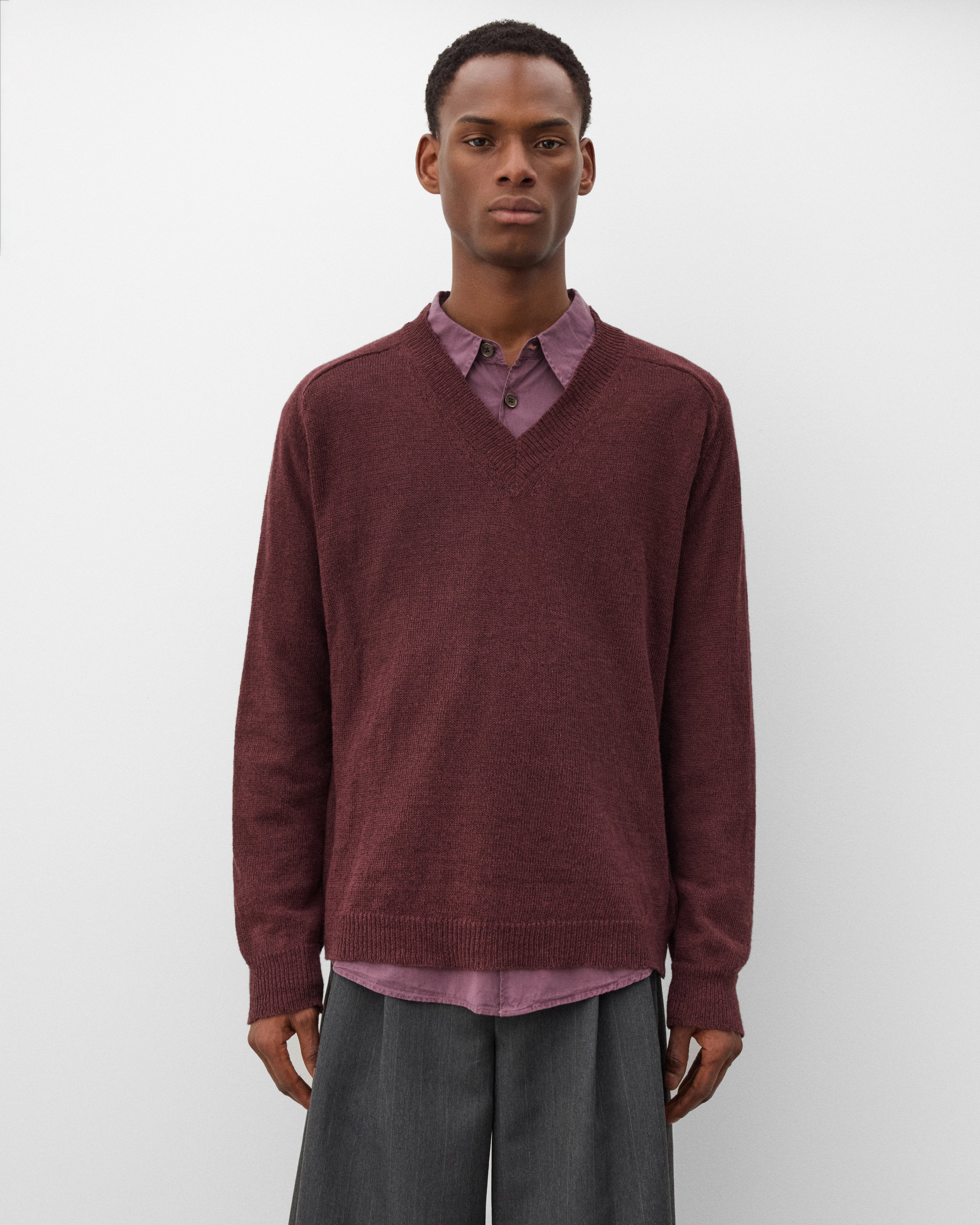 Our Legacy: Men's Rue V-Neck (Cabernet) | DSMNY E-SHOP