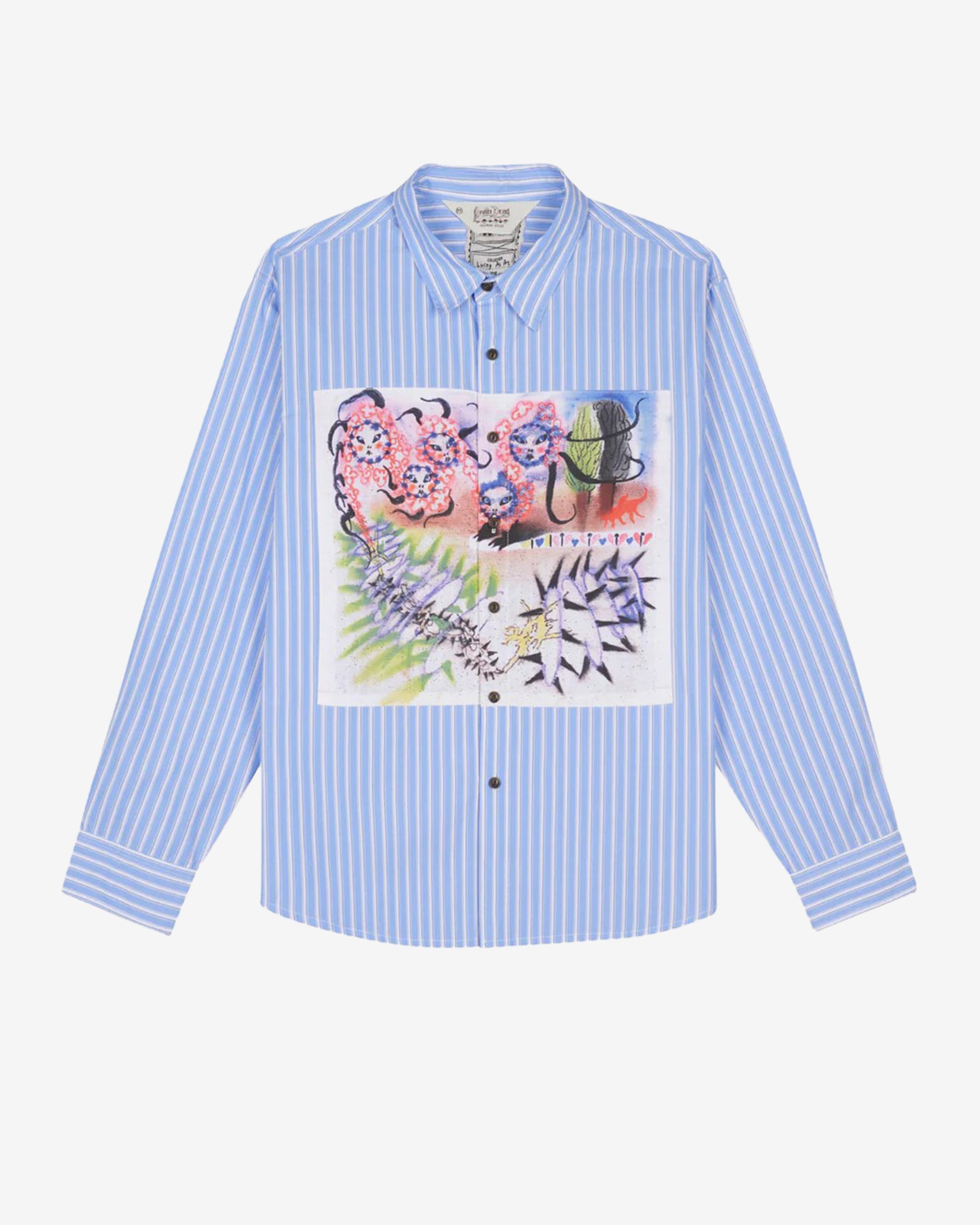 Brain Dead - Men's Omer Oxford Button Up Shirt - (Blue) view 1, Click to Zoom in