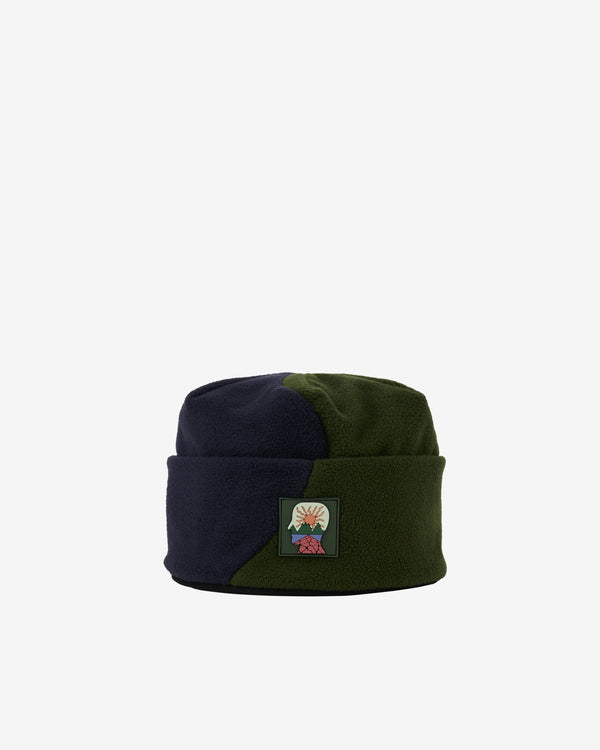 Brain Dead - Men's Organic Panel Polar Fleece Beanie - (Navy/Olive)