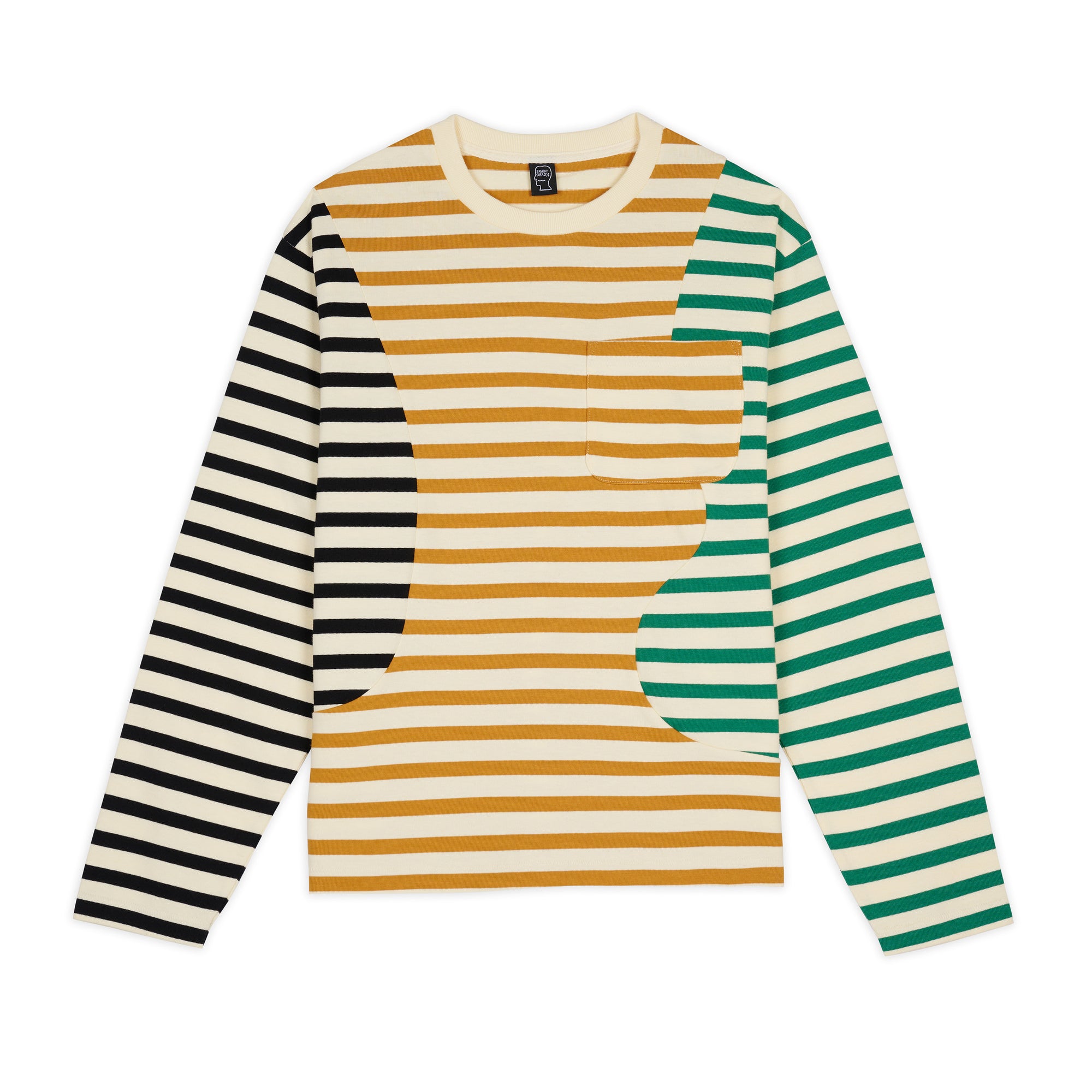 Brain Dead - Men's Organic Paneled Stripe Long Sleeve Shirt - (Multi) view 1, Click to Zoom in