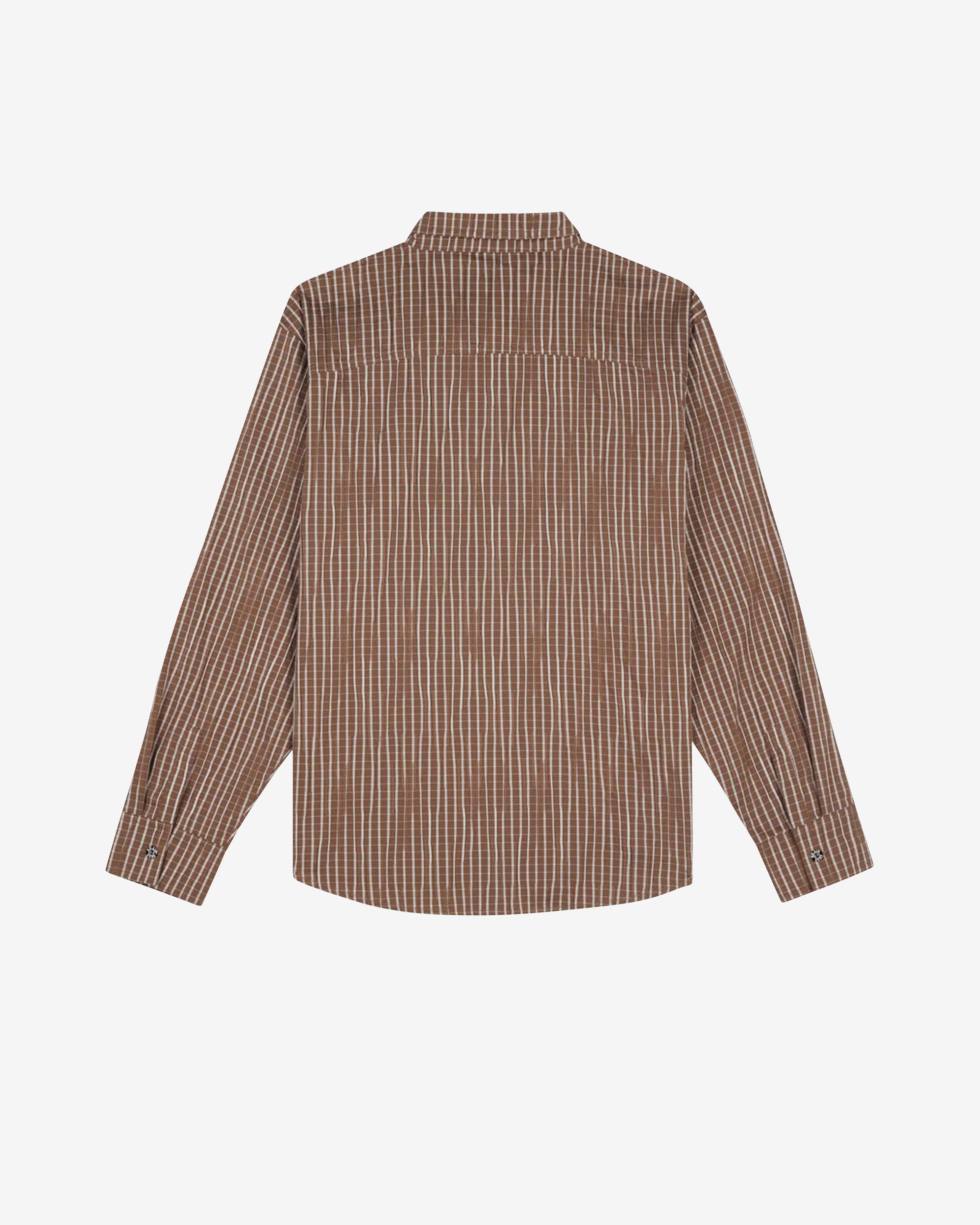 Brain Dead - Men's Organic Placket Button Up Shirt - (Brown) view 2, Click to Zoom in