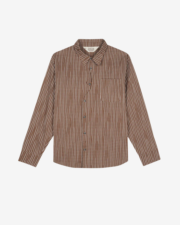 Brain Dead - Men's Organic Placket Button Up Shirt - (Brown)