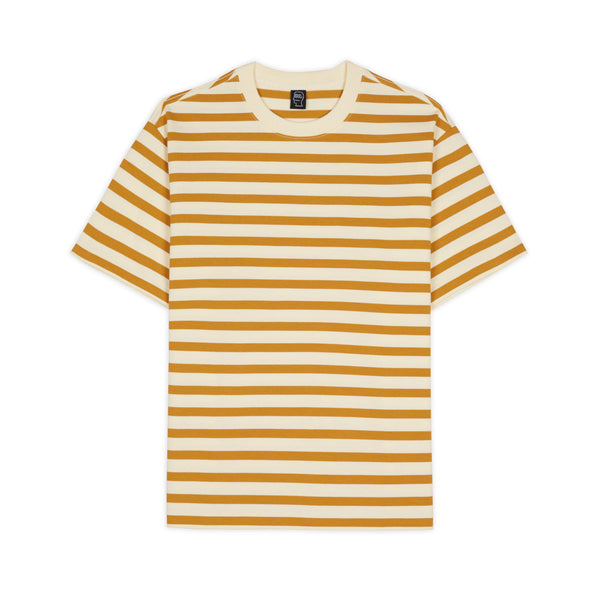 Brain Dead - Men's Organic Striped T-Shirt - (Gold)