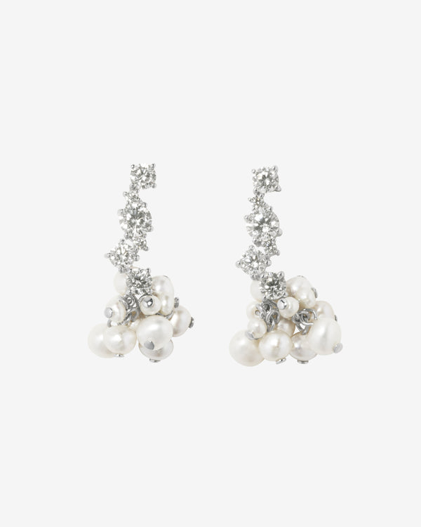 Completedworks - Women's Pearl Cluster Earrings - (Sterling Silver)