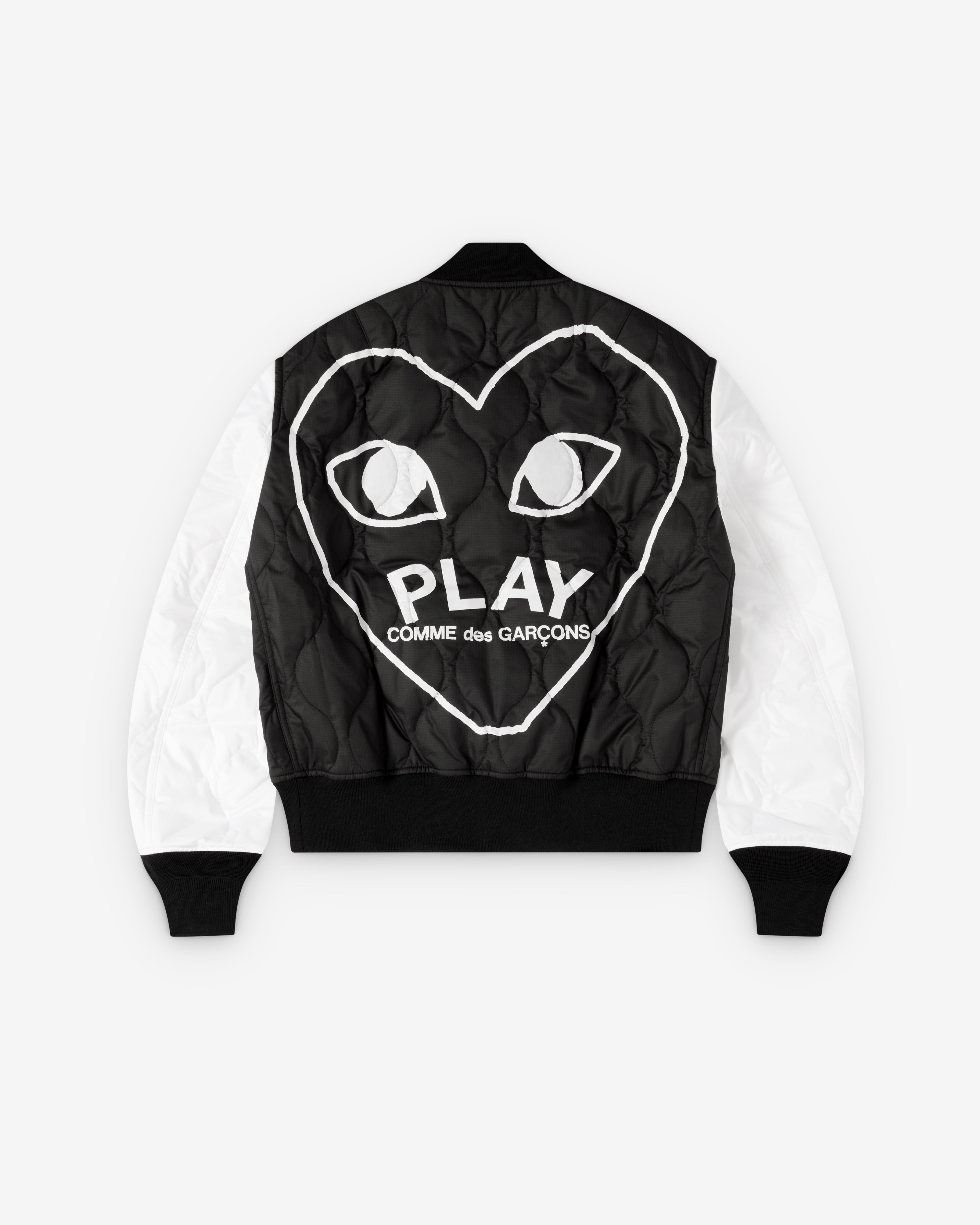 Play: Black Heart Varsity Jacket (Black) | DSMNY E-SHOP