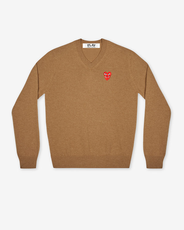 Play Comme des Garçons - Double Eye V Neck Sweater - (Brown)