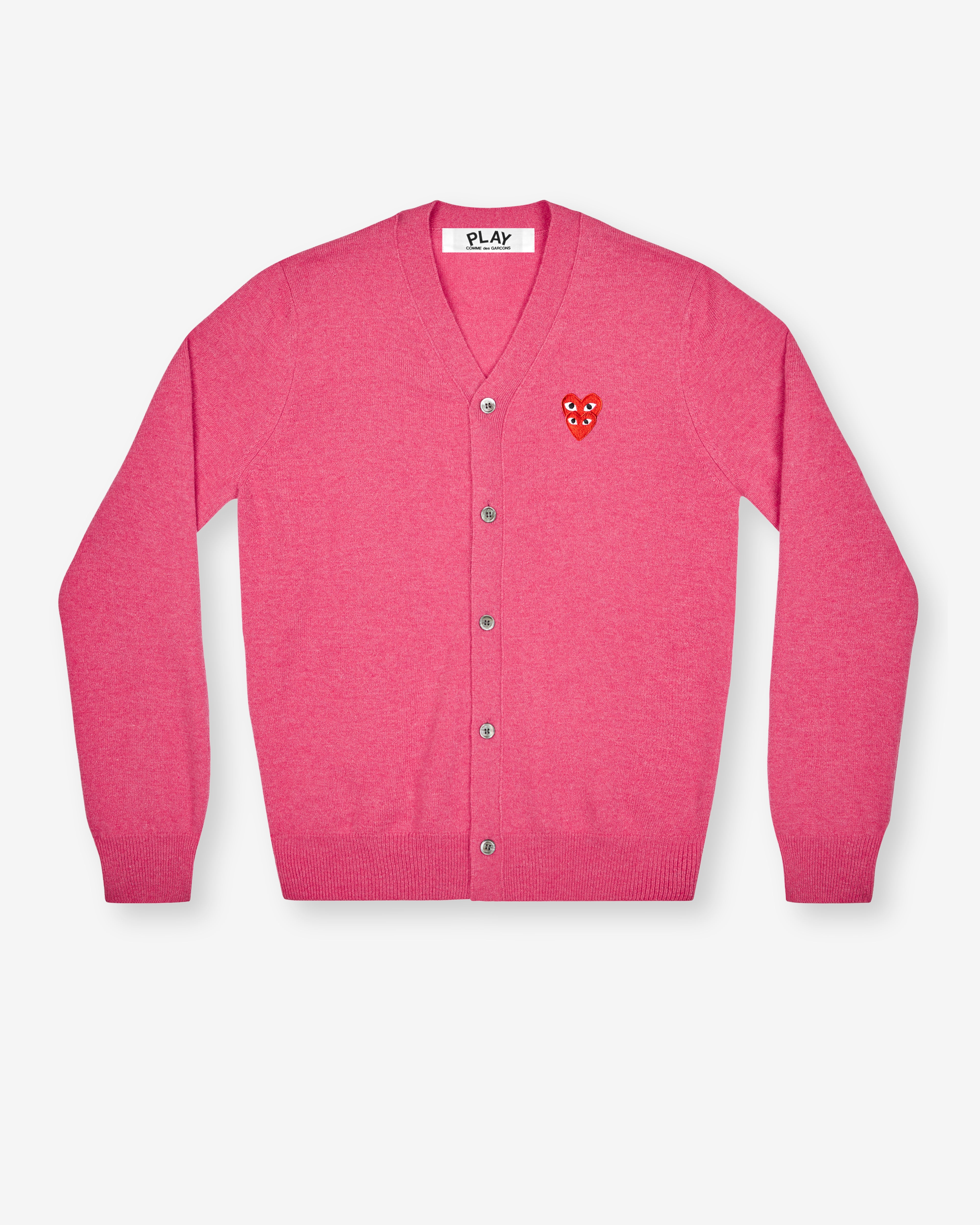 Play Comme des Garçons: Double Eye Ladies' Cardigan (Pink) | DSMNY