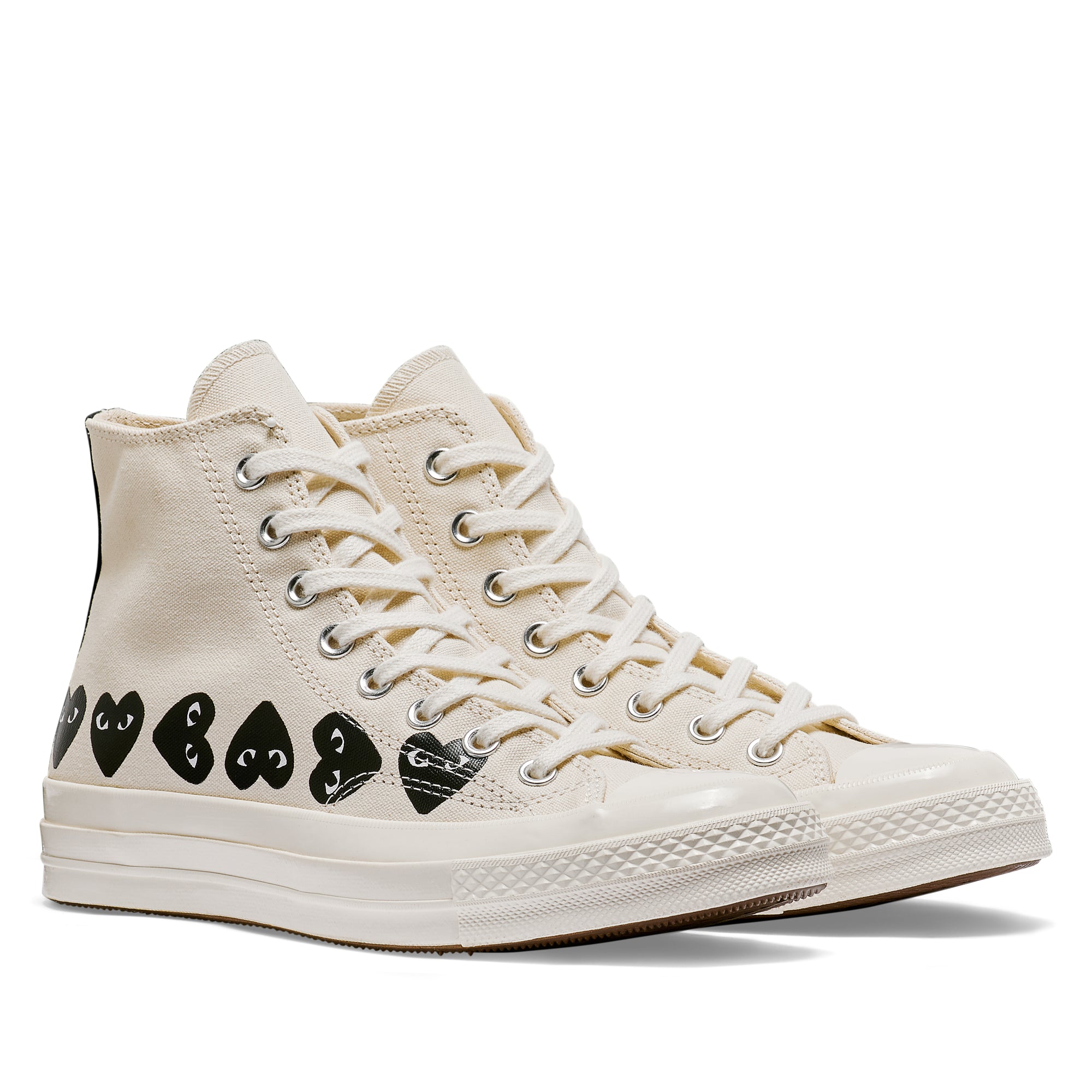 Play Converse - Multi Black Heart Chuck Taylor All Star '70 High Sneakers - (Beige) view 3