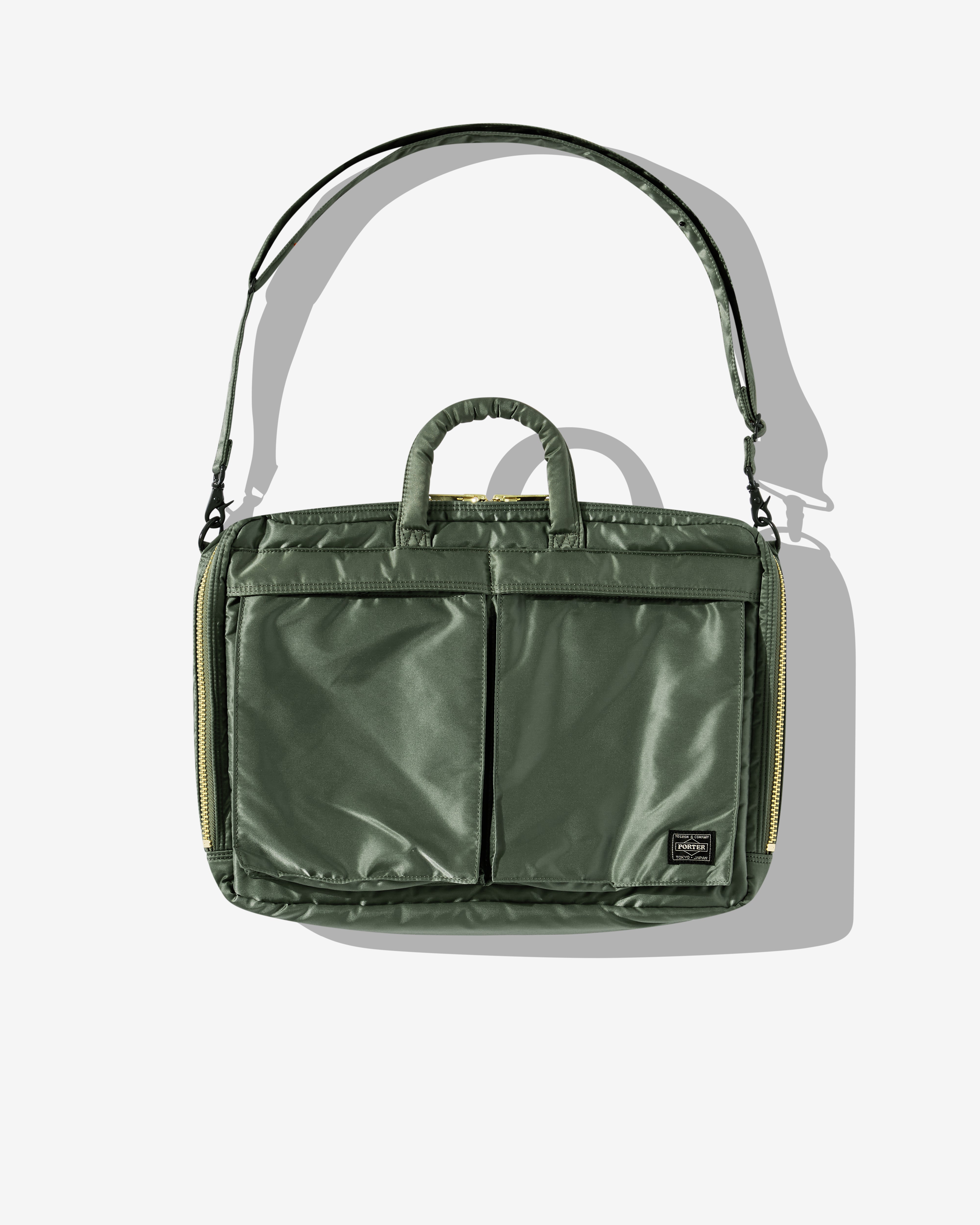 Porter-Yoshida & Co.: Tanker 2Way Briefcase (Sage Green) | DSMNY E-SHOP