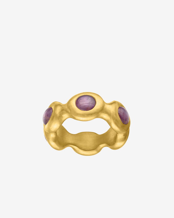Prounis - Women's Pink Star Sapphire Breccia Ring - (Gold)