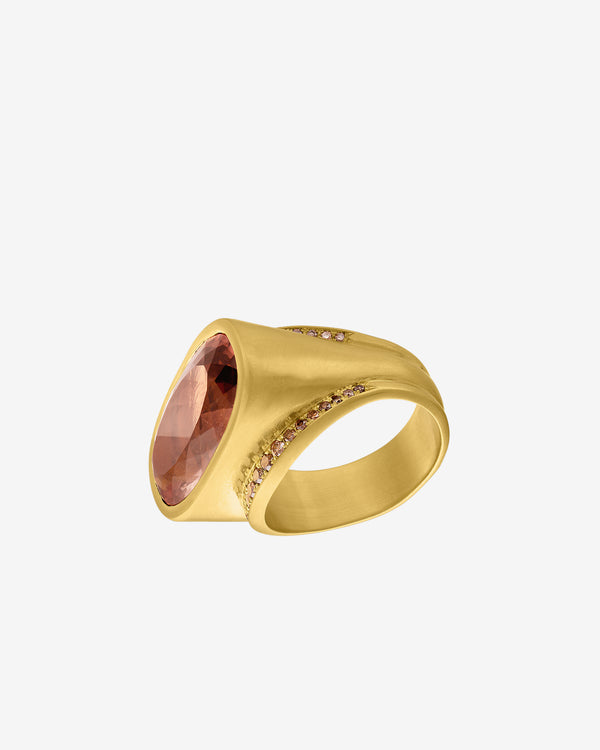 Prounis - Women's Umber Tourmaline and Diamond Melitodes Ring - (Gold)