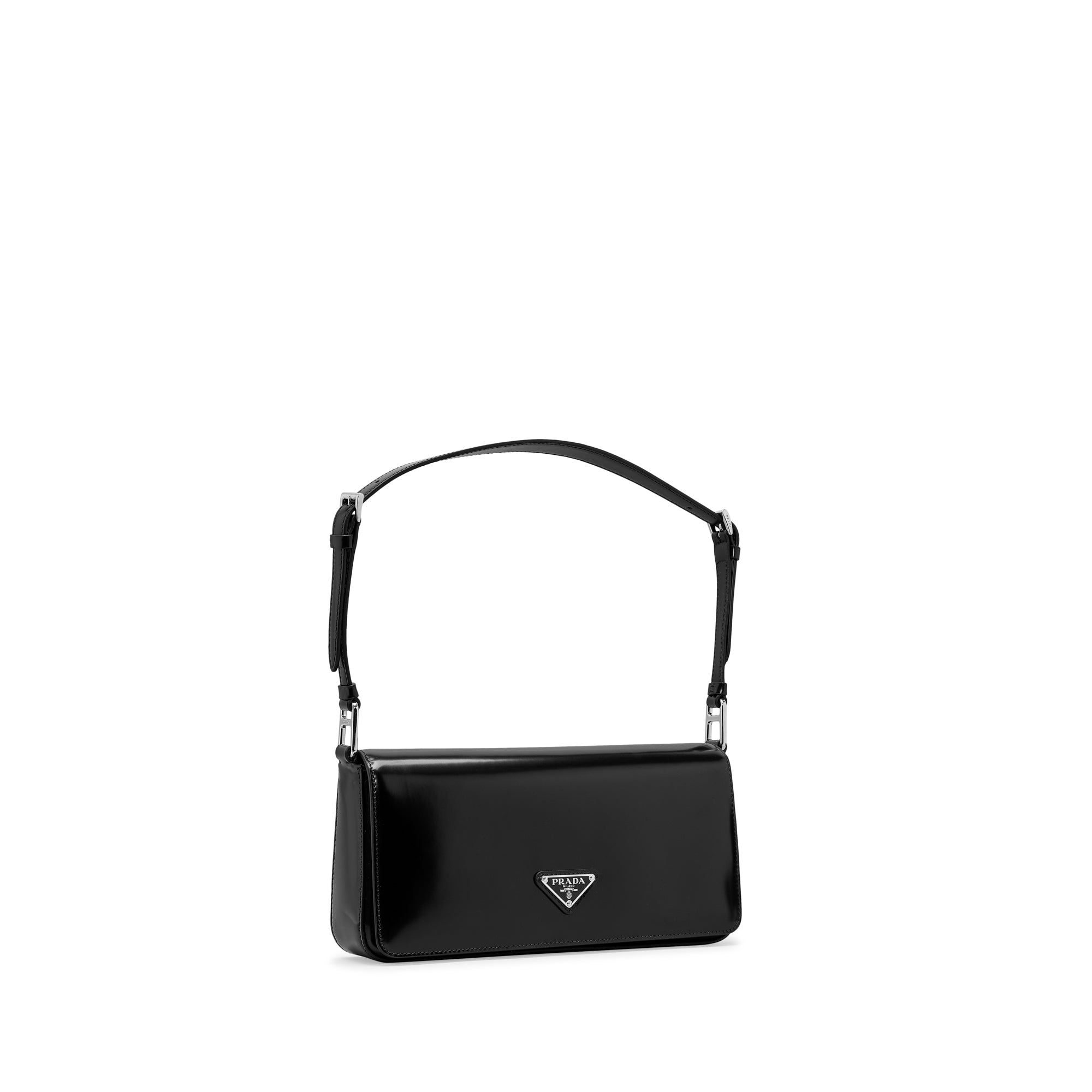 Black Brushed Leather Prada Femme Bag