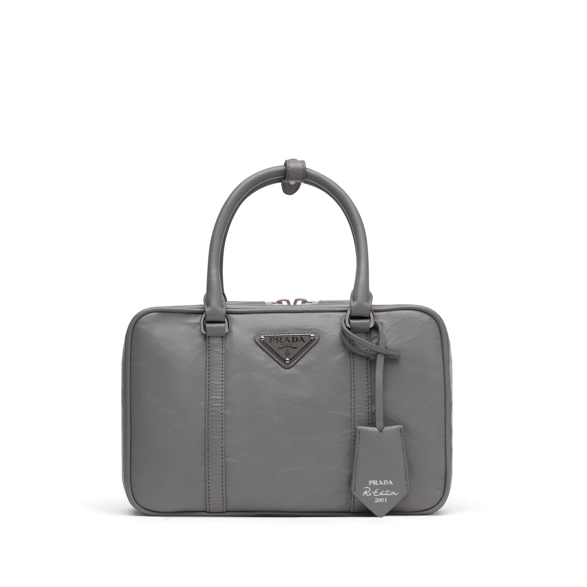 Prada - Women’s Medium Top Handle Handbag - (Slate Grey) view 1