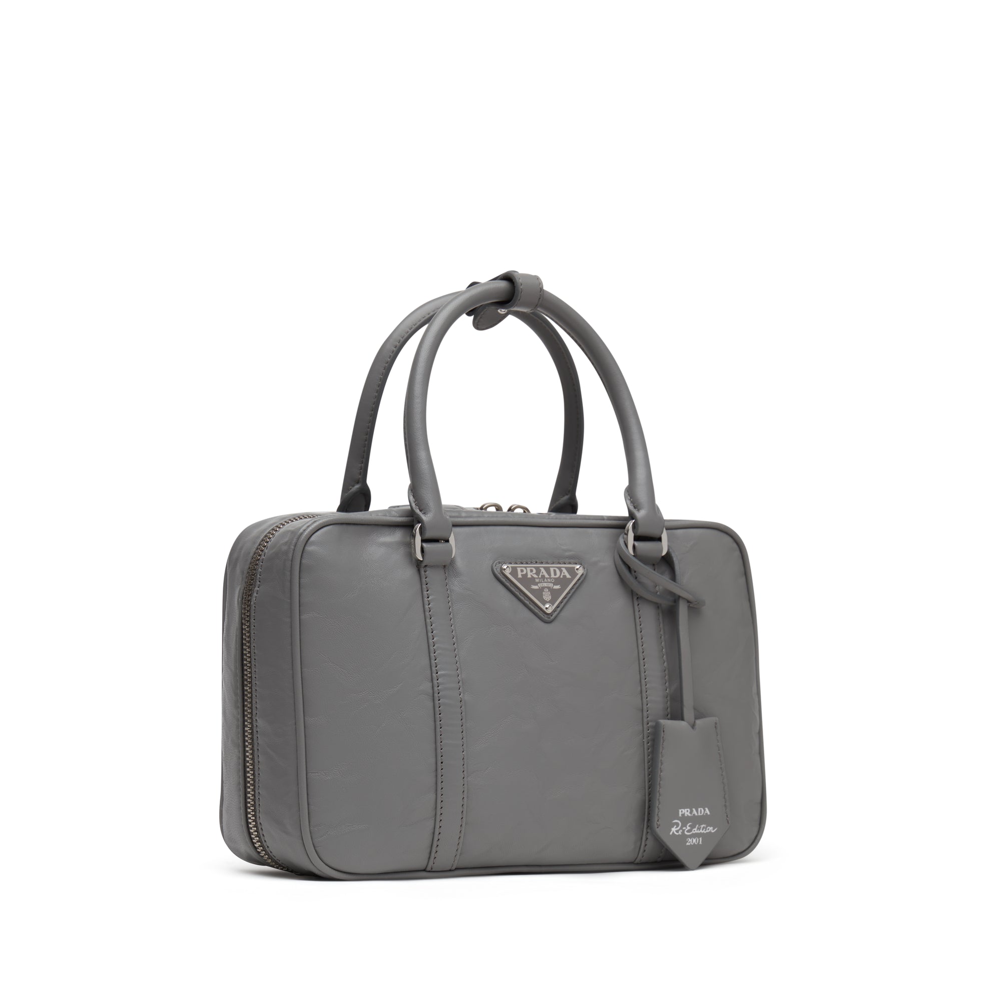 Prada - Women’s Medium Top Handle Handbag - (Slate Grey) view 2