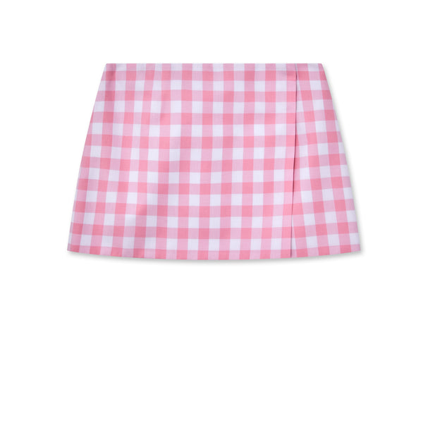 Prada - Women's Gingham Miniskirt - (Pink)