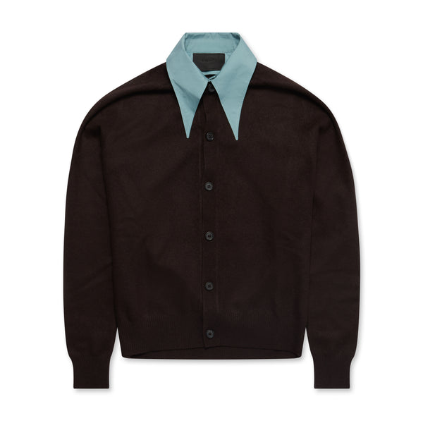 Prada - Men's Point Collar Cardigan - (Brown)