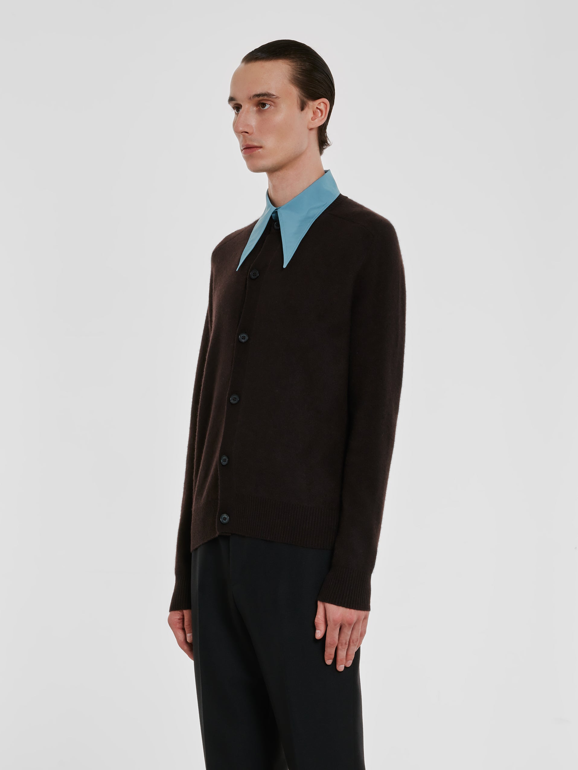 Prada - Men's Point Collar Cardigan - (Brown)