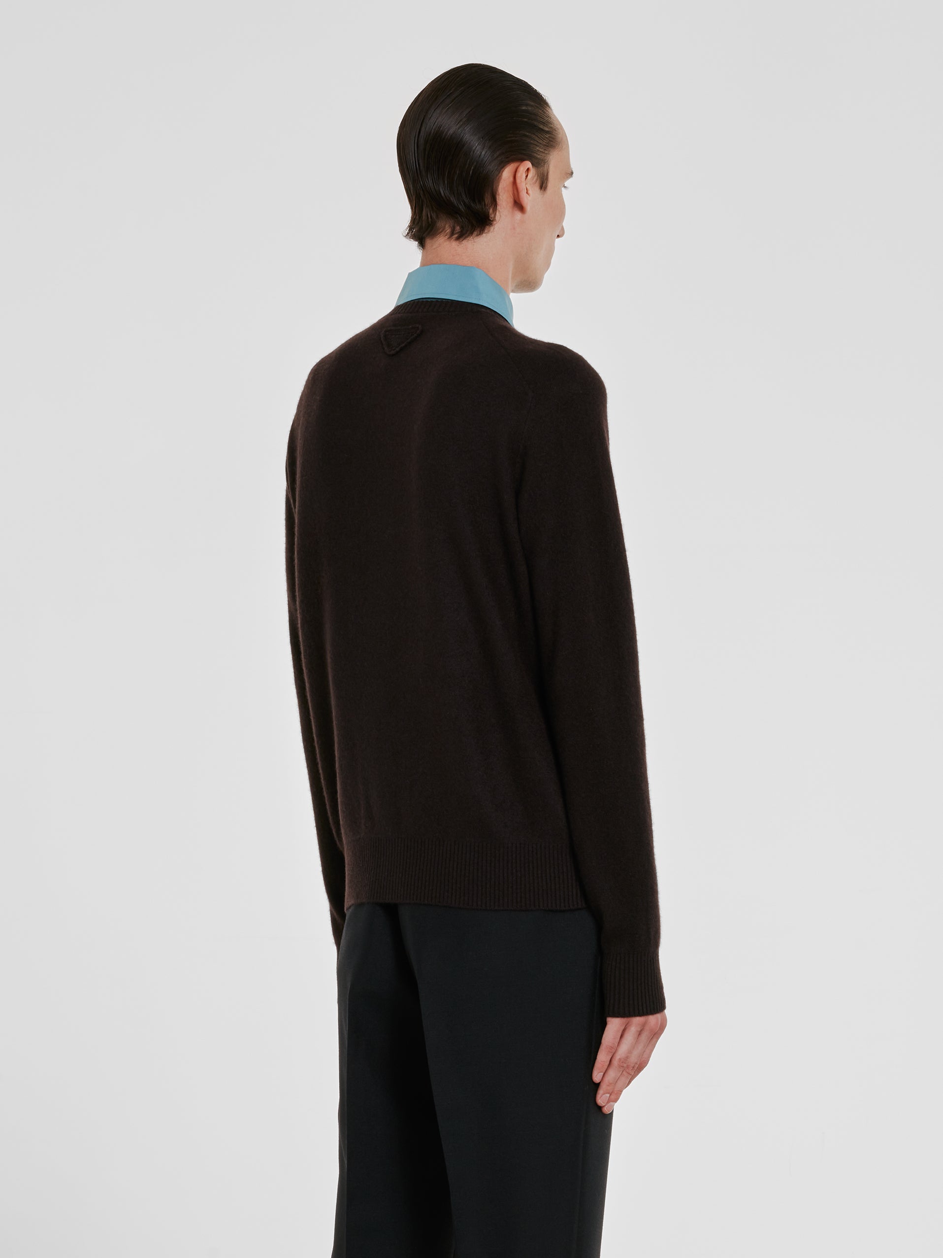 Prada - Men's Point Collar Cardigan - (Brown)