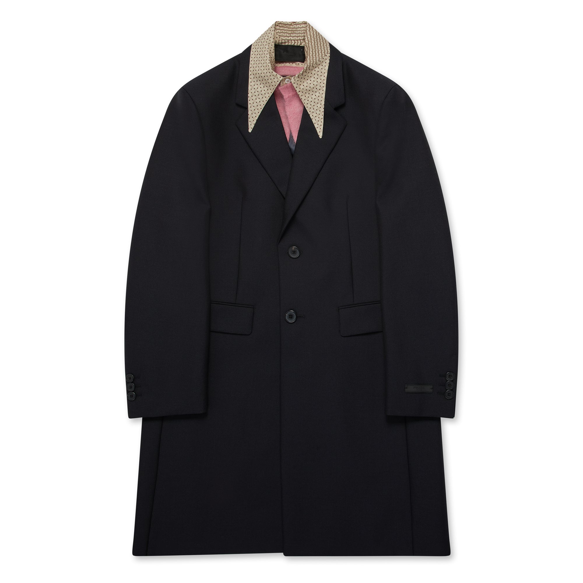 Prada - Men's Coat With Detachable Collar - (Black) view 1