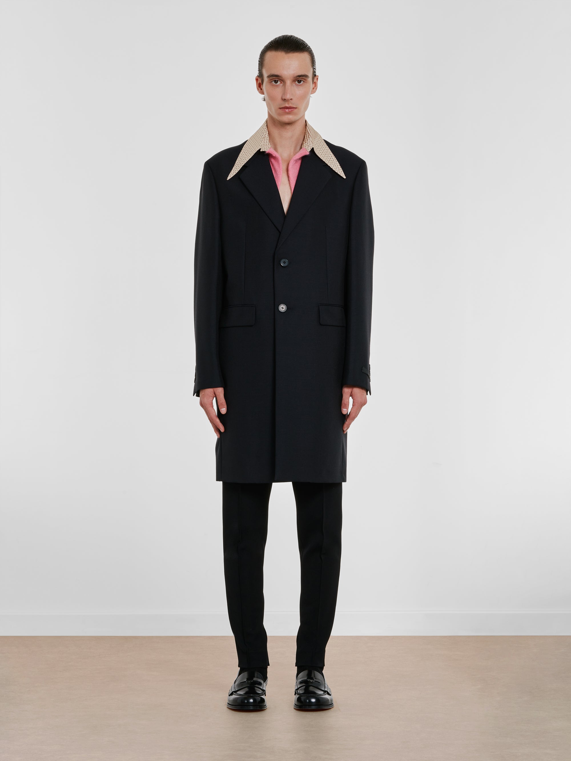 Prada - Men's Coat With Detachable Collar - (Black) view 2
