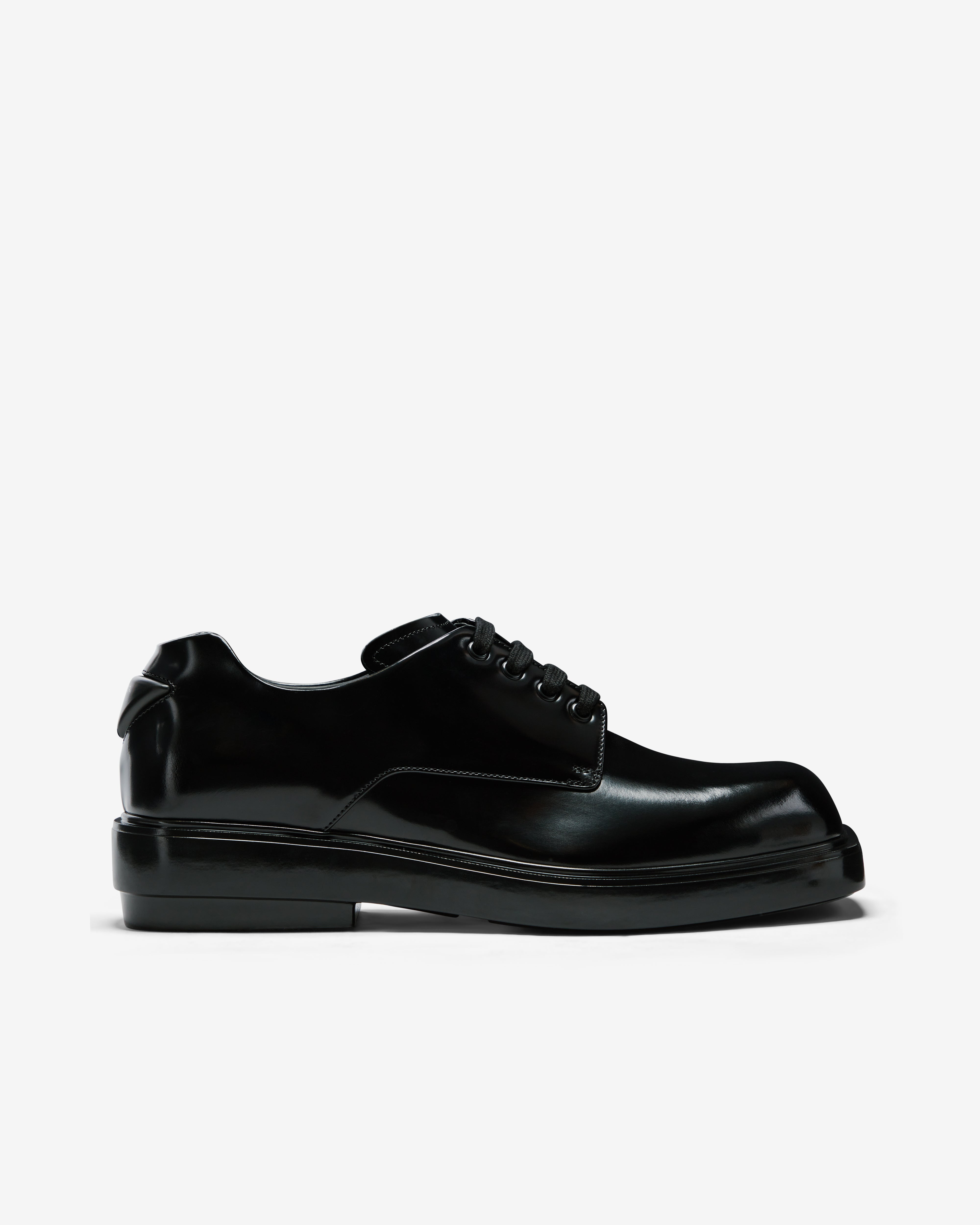 Prada brushed outlet leather derby shoes