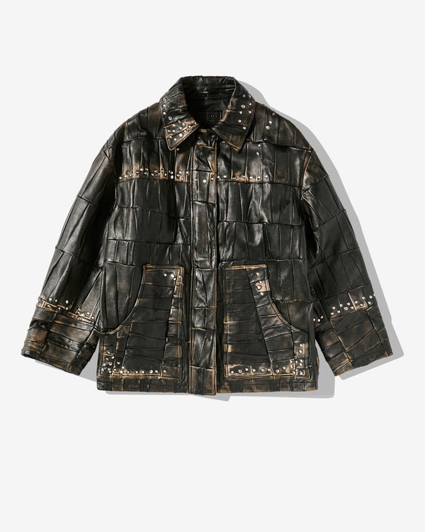 Prada - Women's Patchwork Leather Jacket - (Black)
