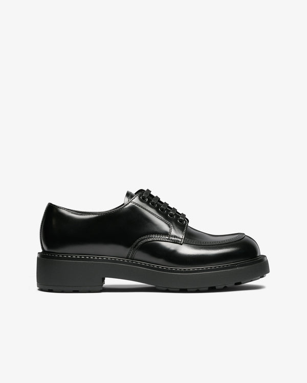 Prada - Men's Brushed Leather Derby Shoes - (Black)