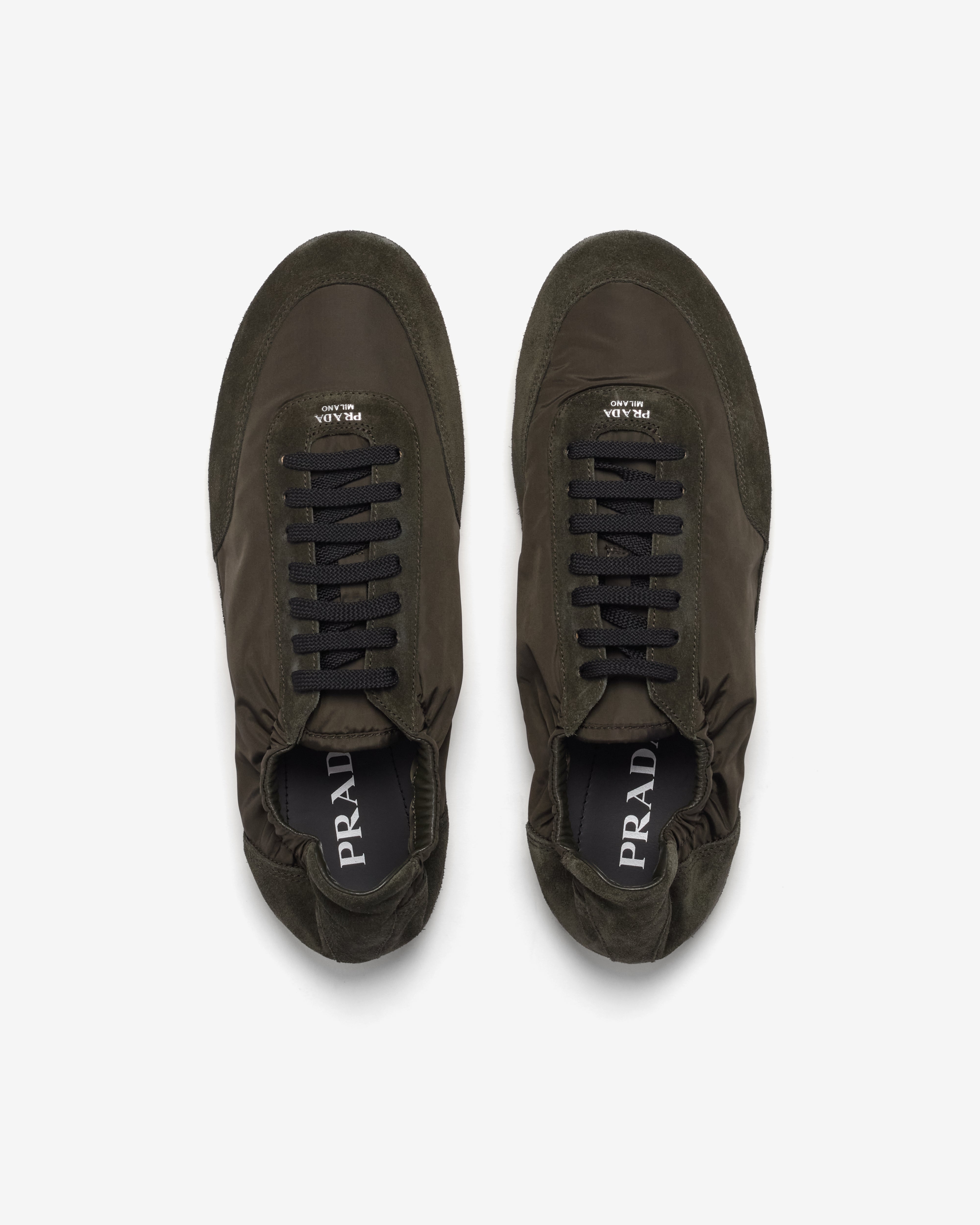 Prada: Men's Collapse Re-Nylon Elasticized Sneakers (Camouflage