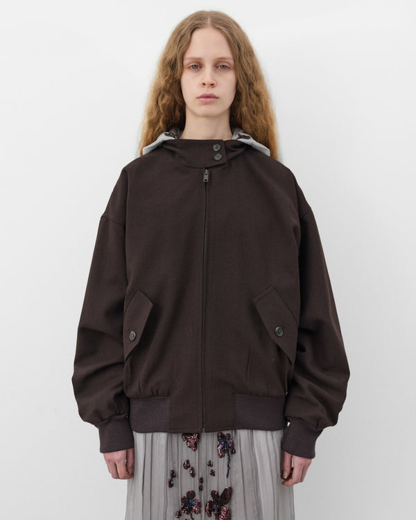 Prada - Women's Contrast Hood Jacket - (Ebony)