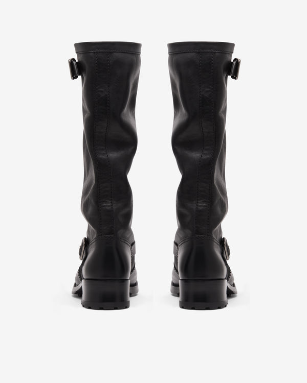 Prada - Women's Knee Buckle Boots - (Black)