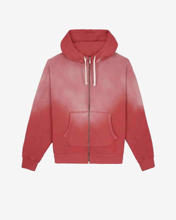 Brain Dead - Men's Padded Elbow Zip-Up Hoodie - (Brick)