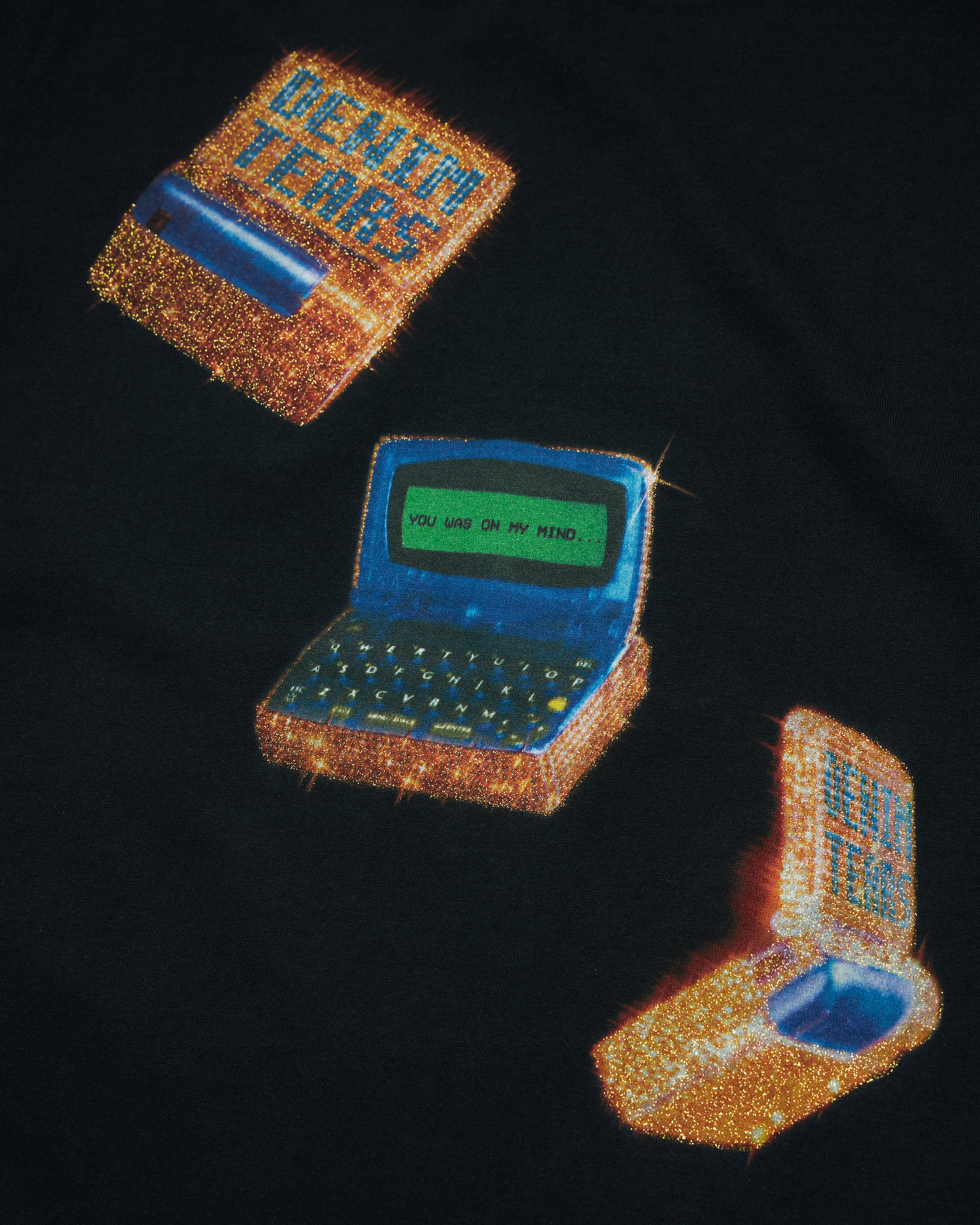 Denim Tears: Men's Pager SS Tee (Black) | DSMNY E-SHOP