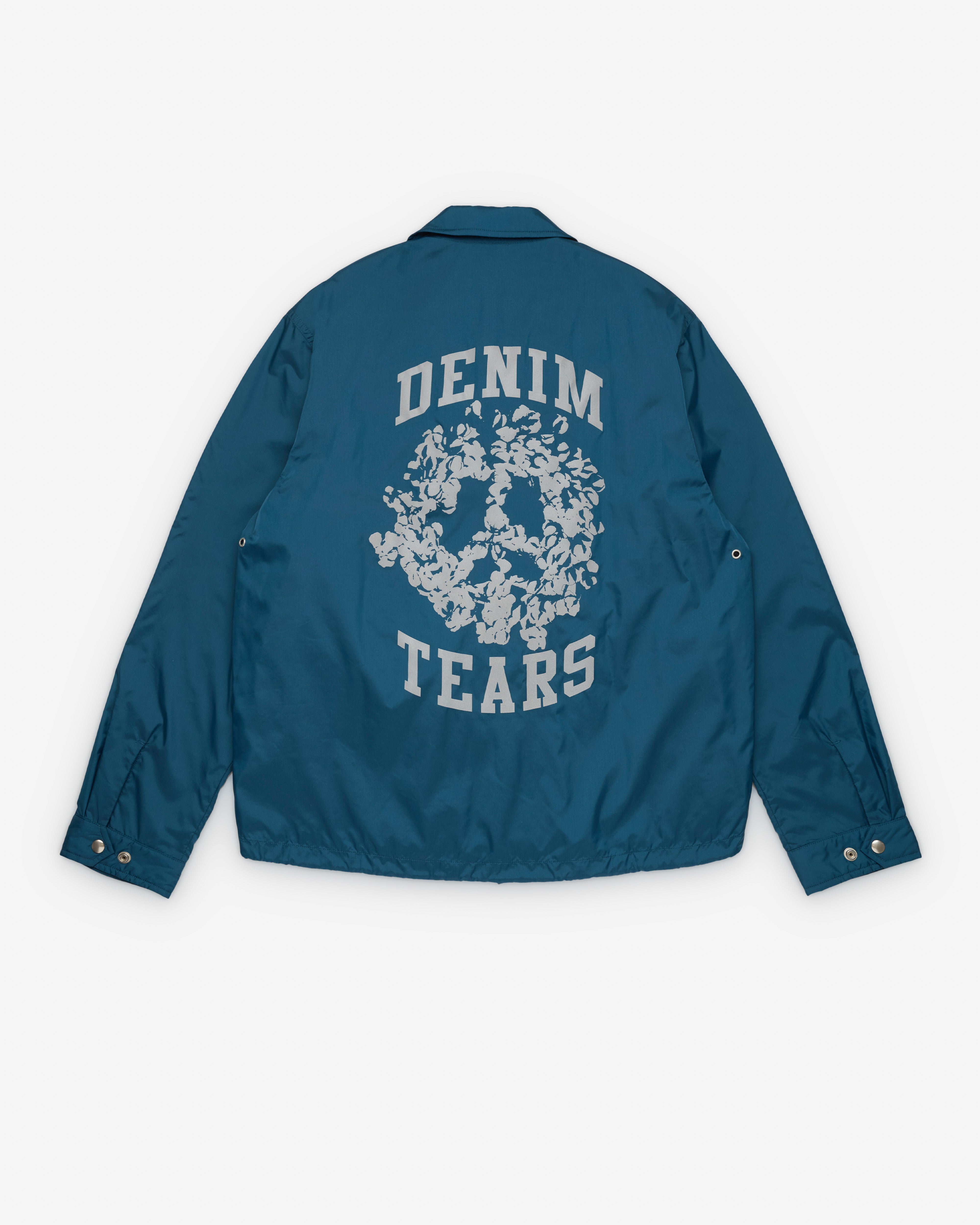 Denim Tears: Men's Peace Wreath Coaches Jacket (Blue) | DSMNY E-SHOP