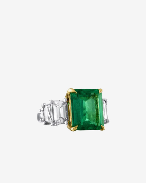 Mindi Mond - Women's Triple Step Colombian Emerald Ring - (Green)