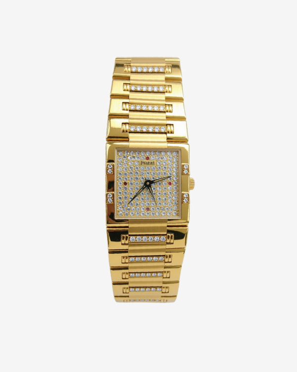 Classic 55 - Piaget Vintage Dancer Large Size Factory Diamond Set Ruby Dial “Rosé Patina” Complete Set 9132 - (Gold)