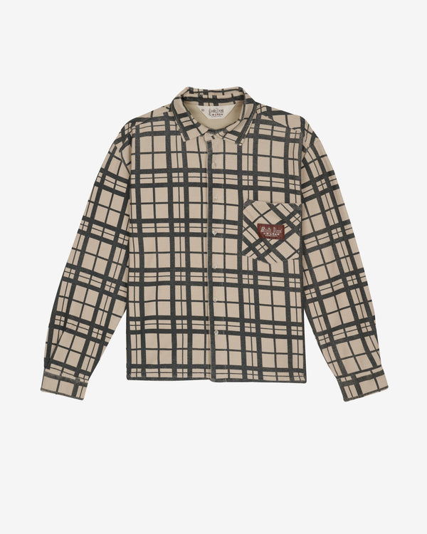 Brain Dead - Men's Plaid French Terry Button Up - (Sand)
