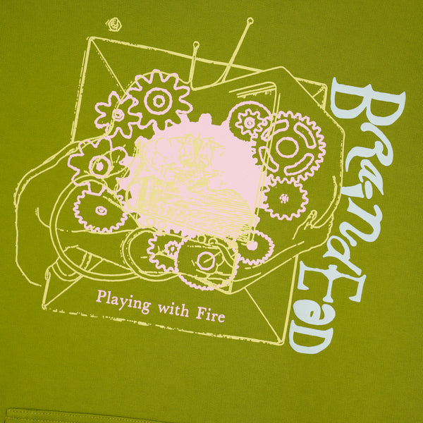 Brain Dead - Men's Playing With Fire Hoodie - (Olive)