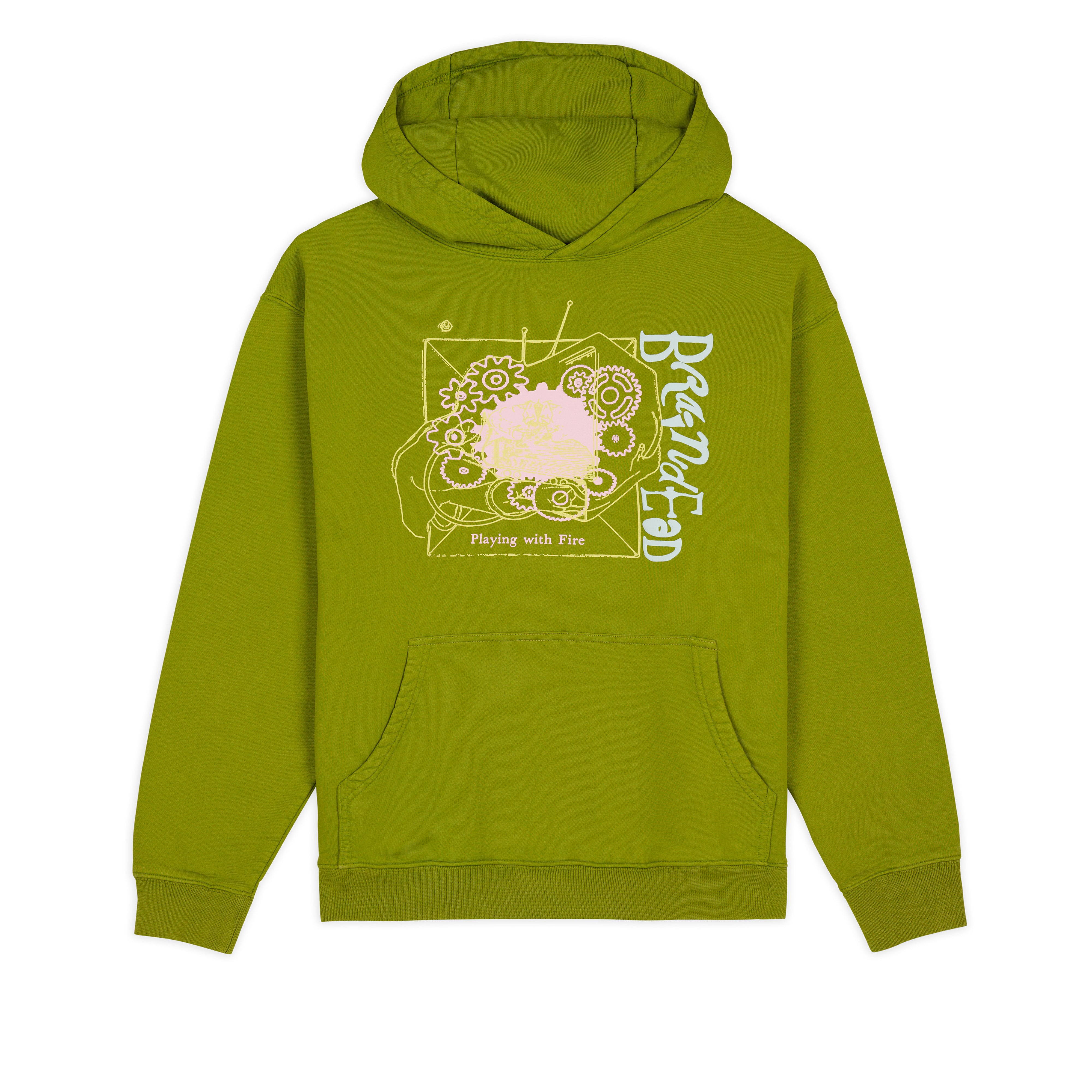 Brain Dead: Men's Playing With Fire Hoodie (Olive) | DSMNY E-SHOP