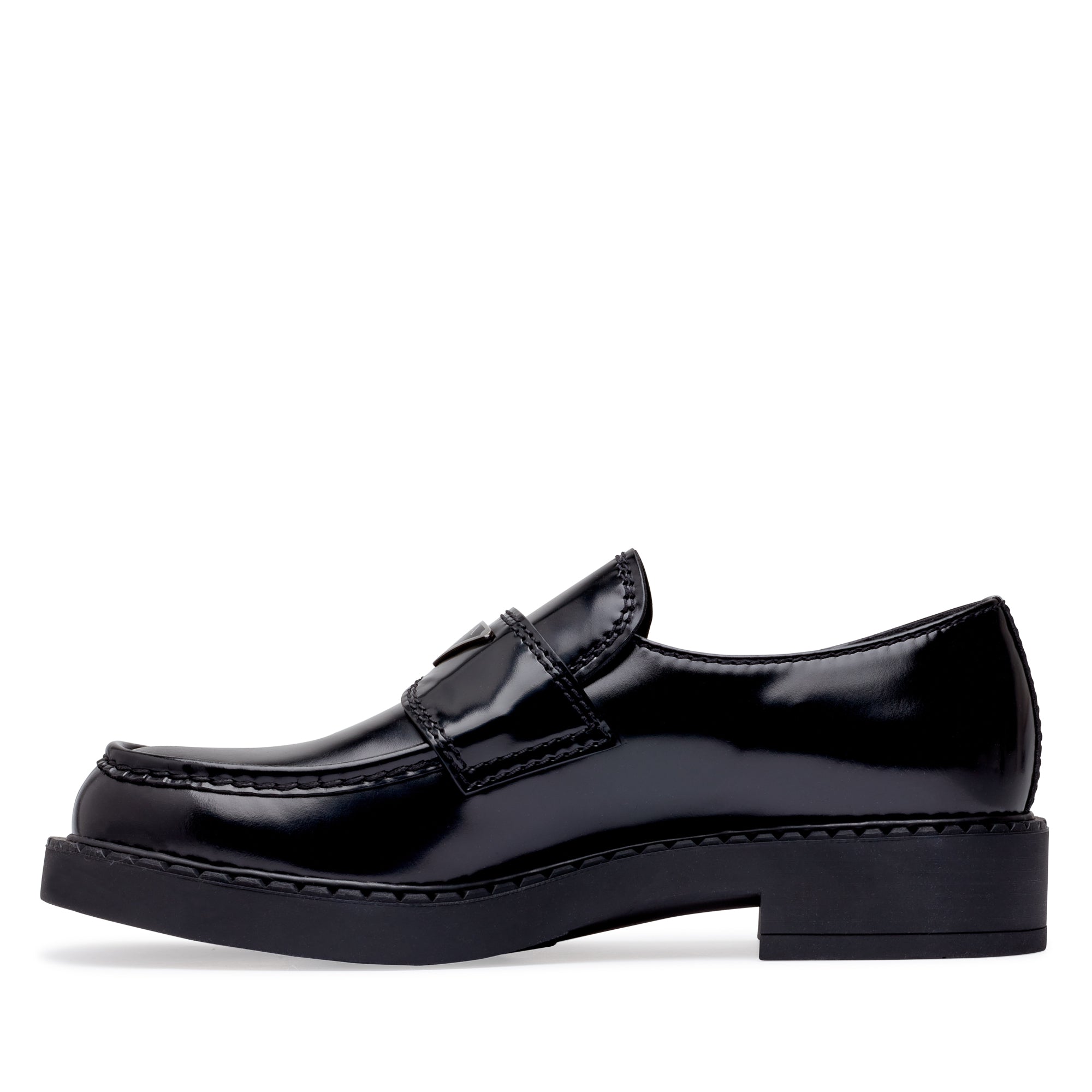 Prada - Men's Brushed Leather Loafers - (Black) view 2