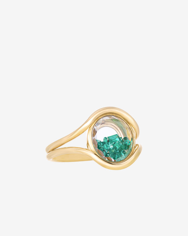 Moritz Glik - Women's Cascav Circle Ring - (Emerald/Yellow Gold)