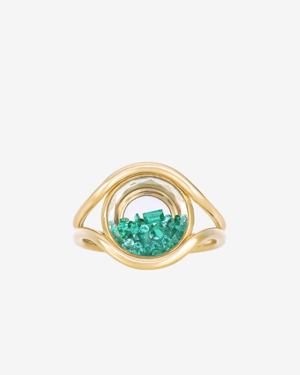 Moritz Glik - Women's Cascav Circle Ring - (Emerald/Yellow Gold)