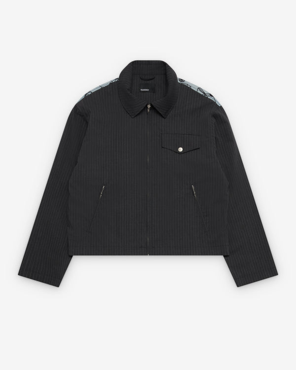 Rassvet - Men's Pinstripe Scribble Snap Jacket - (Grey)